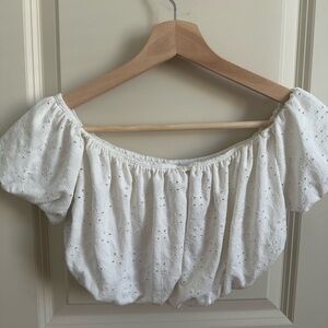 Urban Outfitters White Eyelet Crop Top